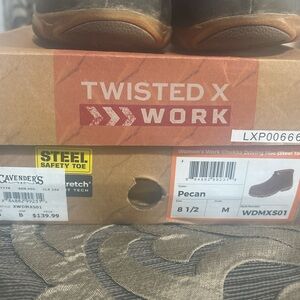 Twisted X Woman’s steel toe work Pecan Chukka Boots